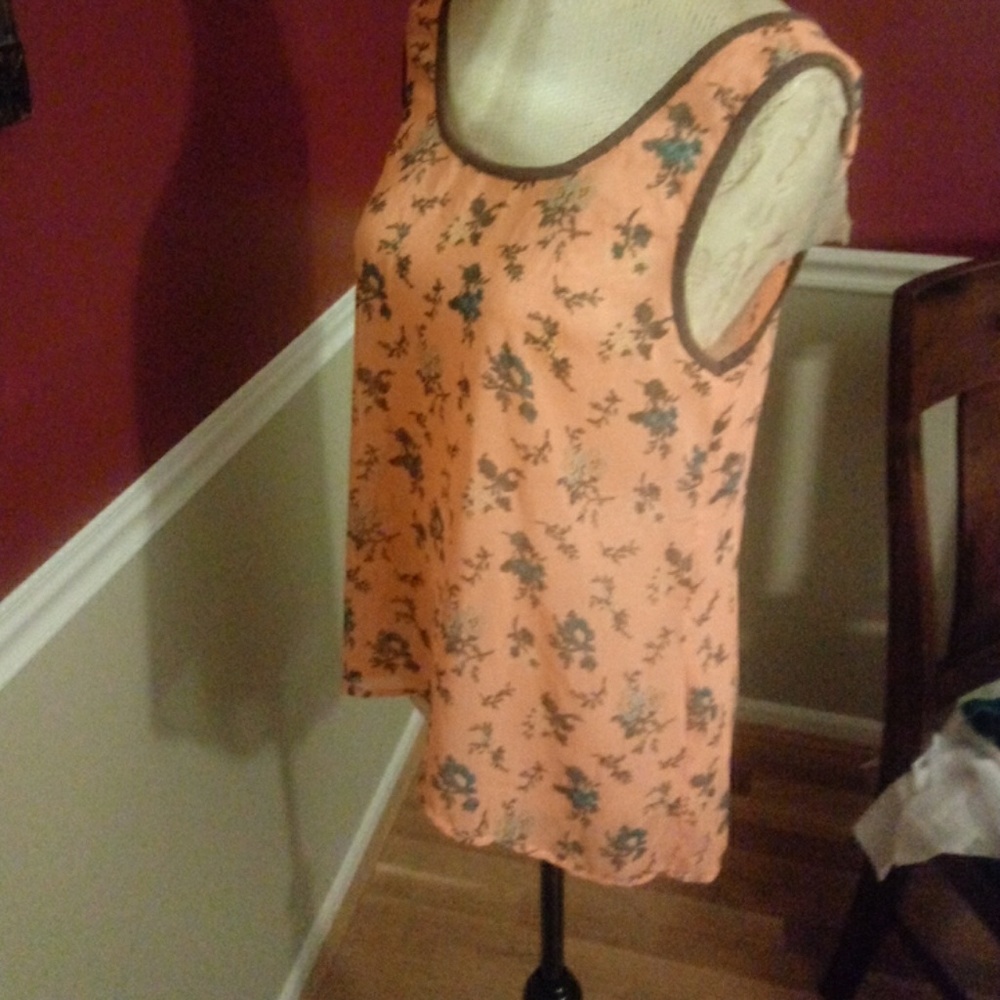 Sheer sleeveless top with high low hemline